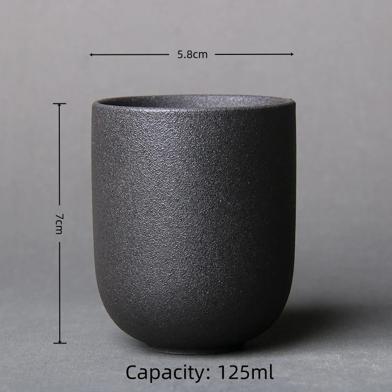1pc Japanese Style Handmade Stoneware Tea Cup Kung Fu Tea Set Tea Cup Small Single Cup Ancient Style Quiet Road Cup Bowl Teac