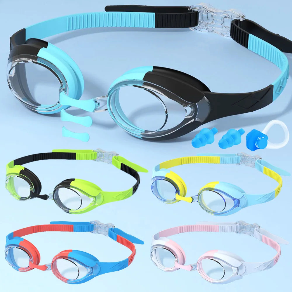 Kids Swimming Goggles Waterproof Swim Eyewear Glasses Anti-fog&Leak Girls Boys Youth Quick Adjustable Strap Age 3-14 Years Ol