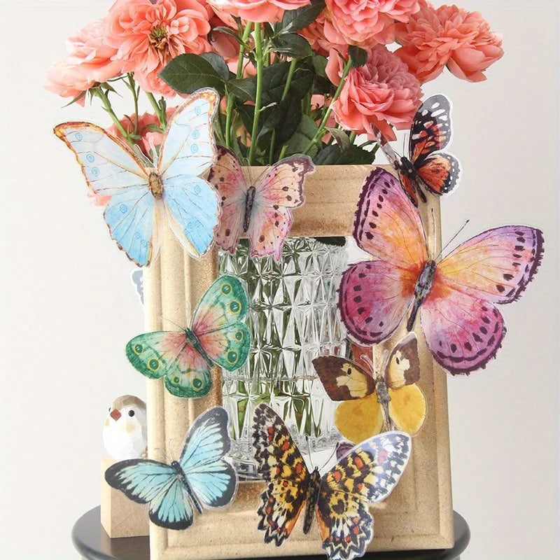 36pcs Lifelike Butterfly Decorations Set - Watercolor Wings, Easy To Hang for Wedding, Party, Photo Booth Props