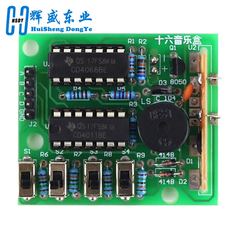 16 Music Sound Box BOX-16 Board 16-Tone Electronic Module DIY Kit Parts Components Soldering Practice Learning Kits for Ardui