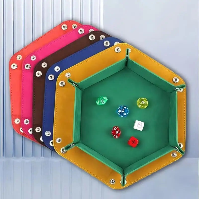 Hexagonal Felt Dice Tray Foldable Storage Box Game Tray Desktop Storage Box Jewelry Tray