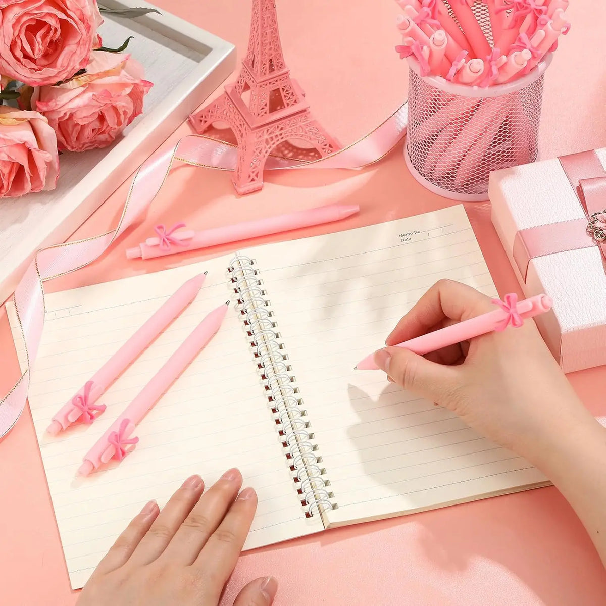 5/10/20/30 Pcs Pink Bow Pens Party Favors For Girls School Birthday Party Office Supply Wedding Butterfly Themed Party Suppli