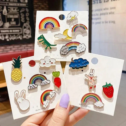 10-100Pcs Enamel Badges Pins Brooches Cute Cartoon Brooches for Child and Women Small Metal Jewelry with Many Different Shape