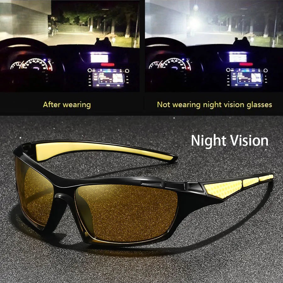 Fashion Vintage Square Frame Unisex Night Vision Glasses Reduce Visual Fatigue Lenses Anti-Glare Anti-Reflective Eyewear - F4