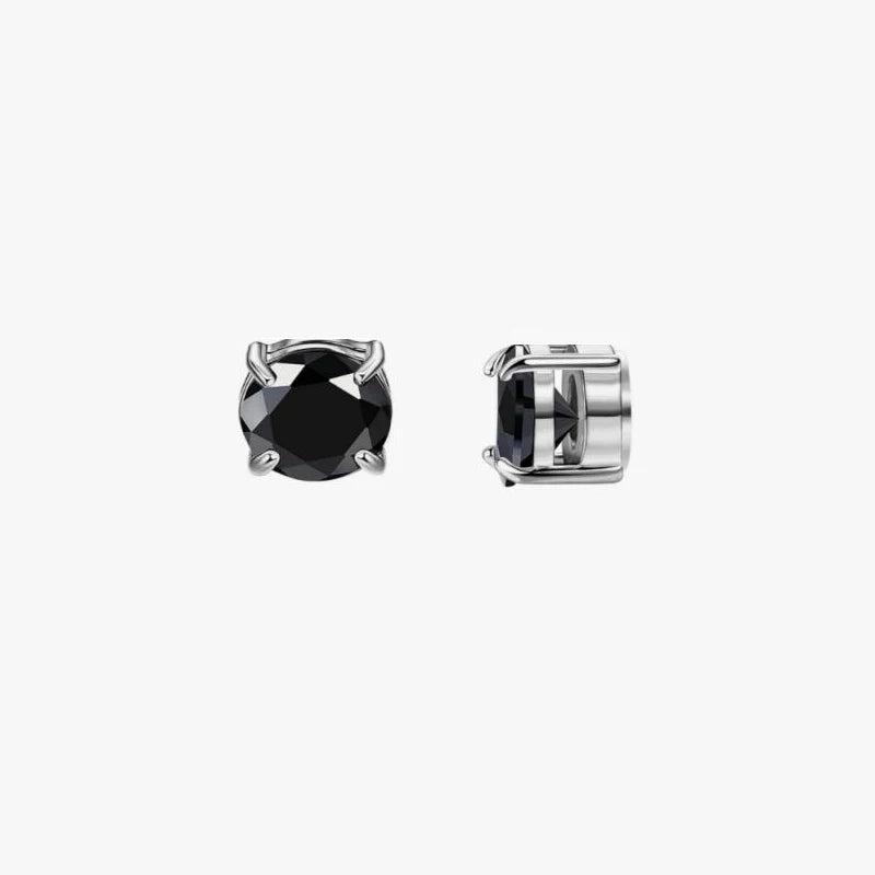 Set of man's magnetic earrings without punching ear clips,stainless steel personalized punk style women's ear studs - black r
