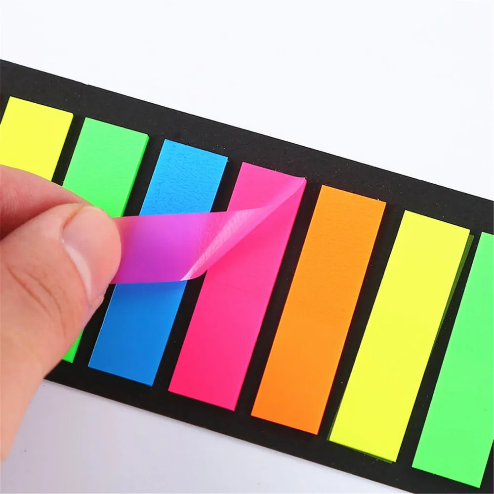 200 Sheets Color Index Sticky Notes, Transparent Adhesive for Journaling & Notes, Tabs for Books, School & Office Supplies