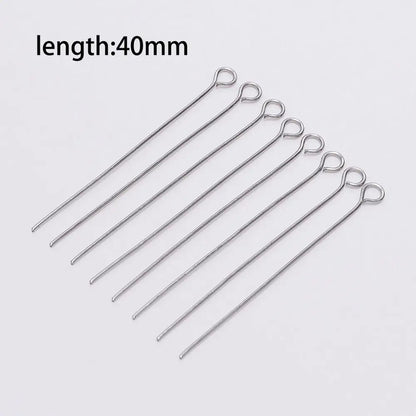 100pcs Stainless steel Eye Head Pins Metal Eye Pins For Jewelry Making Findings Diy Earrings Pendant Jewelry Pins Supplies
