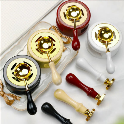 DIY Sealing Wax Spoon Bead Melting Heater Lacquer Furnace Solid Wood Stove Seal Supplies For Stamp Wax Stamp Craft Wedding Gi