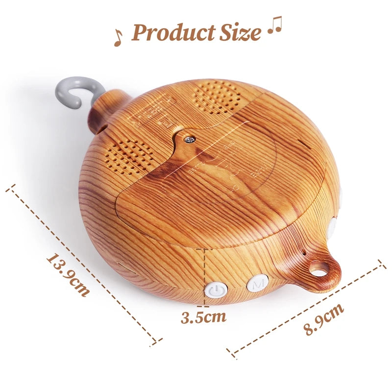 Revolving Music Box For Newborns Baby Crib Imitation Wood Color Hanging Rattle Baby Soothing Musical Toys 0-12 Months Baby Gi