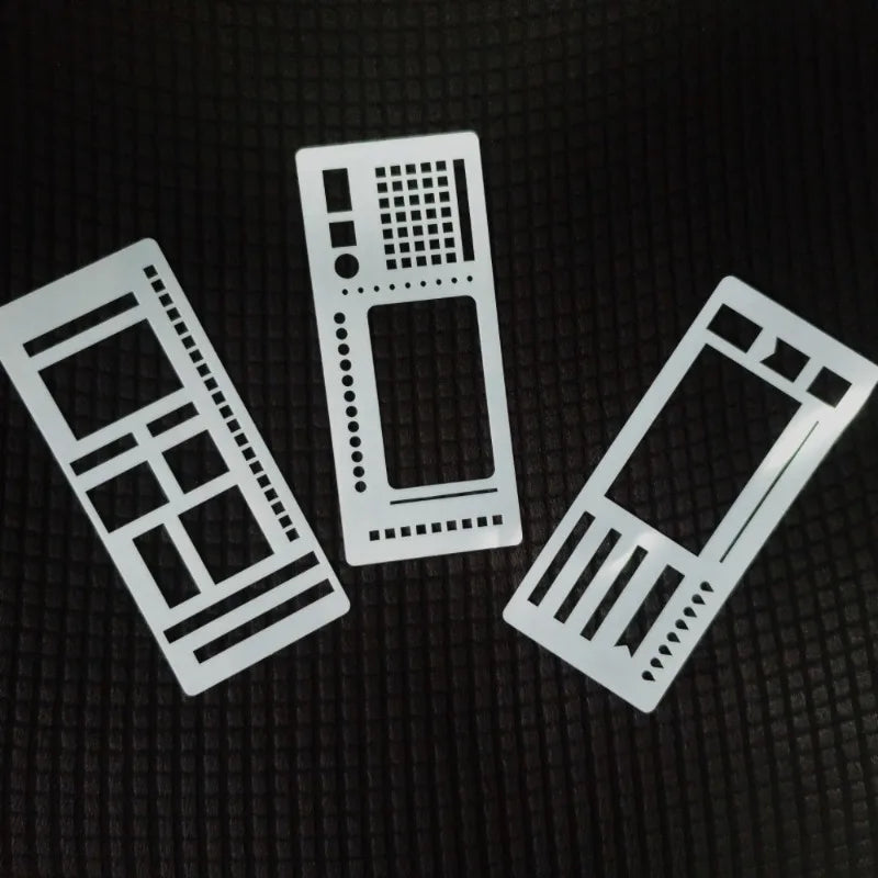 3PCS Planner Stencil Set Handmade Flexible Record Template for Journal Scrapbooking Daily Planning DIY Reusable Stencils Kit