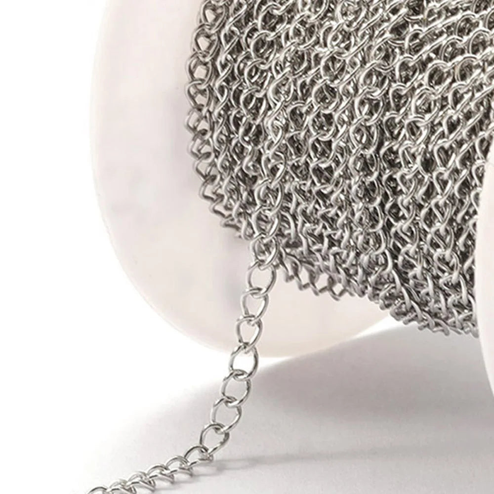 No Fade 2Meters Stainless Steel Chains for Jewelry Making DIY Necklace Bracelet Accessories Gold Chain Lips Beads Beaded Chai