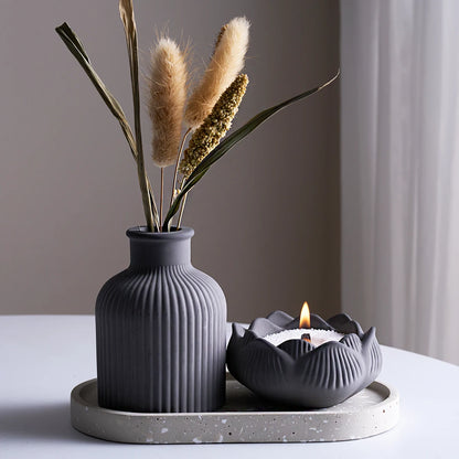 DIY Concrete Craft Silicone Mold Set Vase Candlestick Tray Storage Box Plaster Resin Mold Home Decor Supplies Table Ornaments
