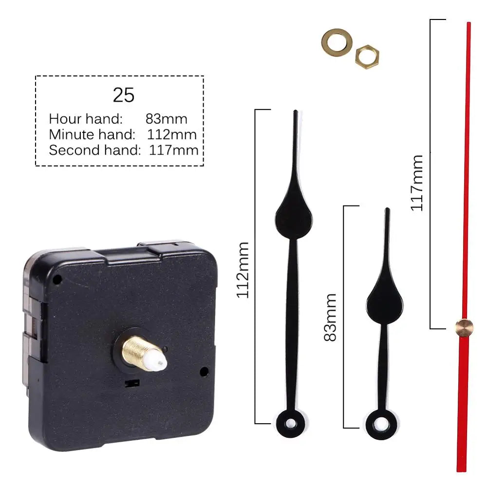 Clock Mechanism Silent Quartz Movement Machine Wall Hands Pointer Set Clockwork Table Long Shaft DIY Watches Repair Parts - 1