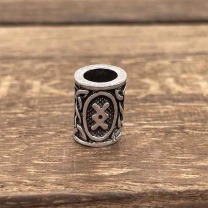 Nostalgia 1pcs Tree Of Life Bead For Hair Beard Braids Norse Runes Viking Symbols Beads For Bracelet Jewelry Making - INGWAZ