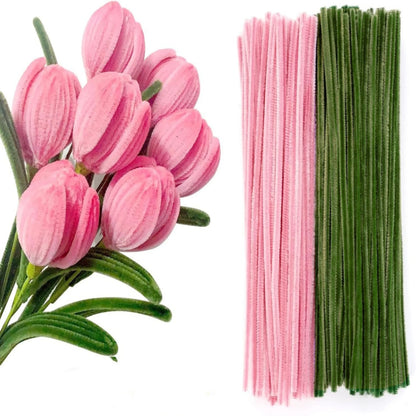 200 Pcs Pipe Cleaners Craft Supplies 2 Assortment Pastel Color Chenille Stems for Art and Craft Project Creative DIY Decorati