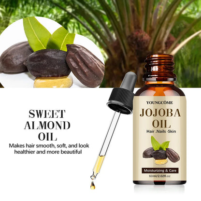 Organic Jojoba Oil, Pure Moisturizing Oil For Face, Hair, Skin Nails | Natural Cold Pressed Hexane Free Carrier Oil Hair Rela