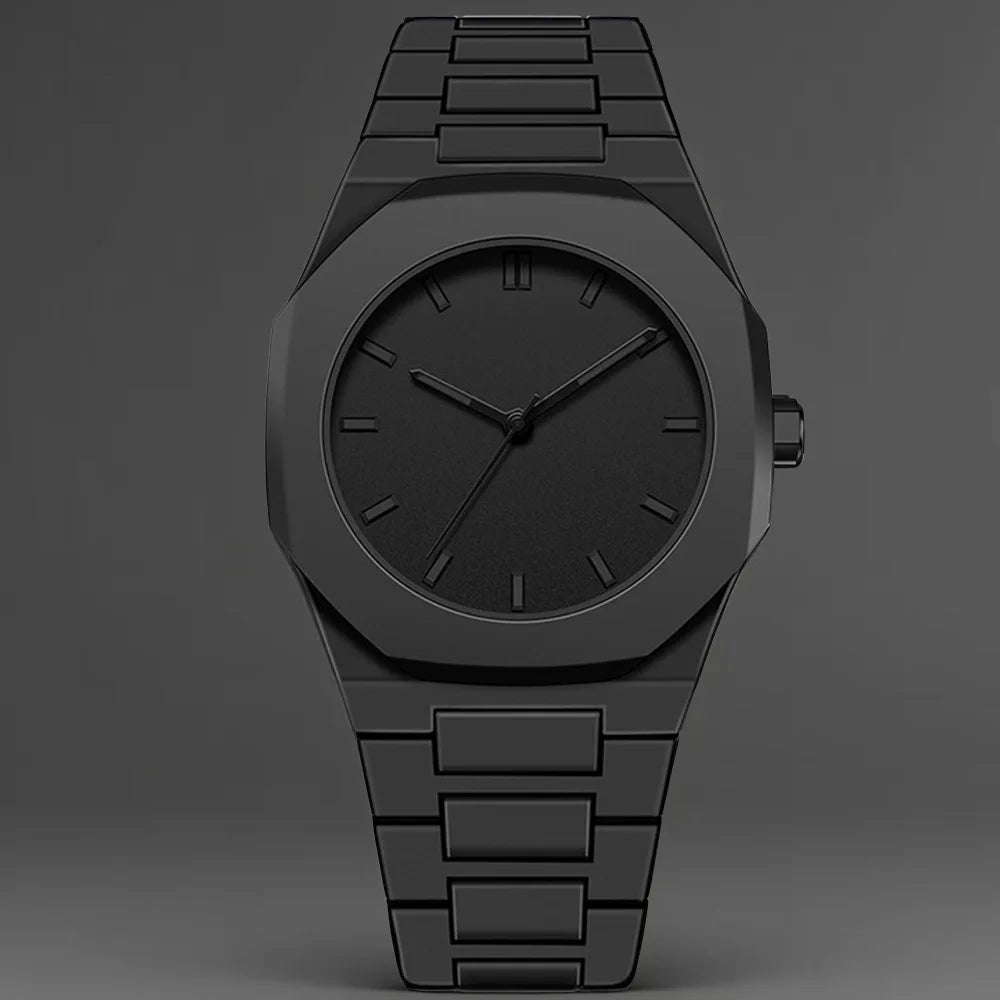 New Fashionable Men's Watch Simple Black Male Quartz Watches Arabic Digital Casual Drip Oil Strap