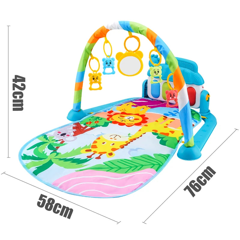 Baby Fitness Stand Music Play Gym Activity Toys Newborn Piano Crawling Blanket Pedal Game Pad Early Education 0-36 Months Gif