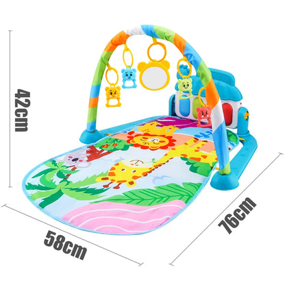 Baby Fitness Stand Music Play Gym Activity Toys Newborn Piano Crawling Blanket Pedal Game Pad Early Education 0-36 Months Gif