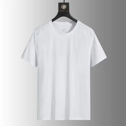 Summer Men's Running Quick Drying T-shirts Breathable Hiking Fishing Tees Soft Elasticity Outdoor Sports Short Shirt