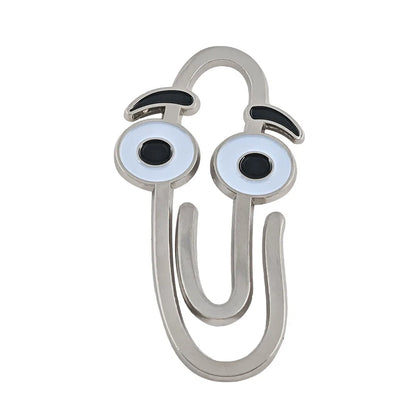 Retro Clippy Refrigerator Magnet Classic Microsoft Office Paperclip Brooch - Silver (Style C6042901)