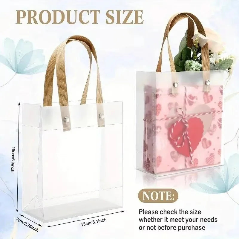 10PCS Holiday Gift Bag Eco-friendly Companion Gift Candy Bag Holiday Gift Birthday Gift Bag, Anniversaries，Frosted Tote Bag