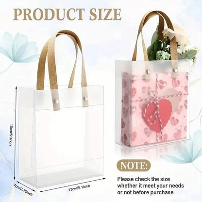 10PCS Holiday Gift Bag Eco-friendly Companion Gift Candy Bag Holiday Gift Birthday Gift Bag, Anniversaries，Frosted Tote Bag