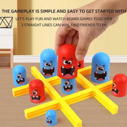 Funny Table Board Games Tic Tac Toe Intellectual Big Eating Small Chess Interactive Multiplayer Party Games Toys for Kids Adu