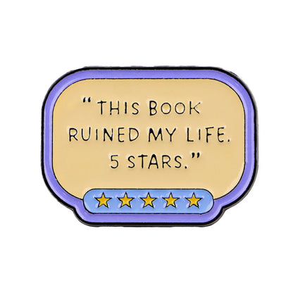 Book Lover Enamel Pin Cute Reading Themed Brooch "Just One More Chapter" Lapel Pins for Backpacks Bookworm Gift - 8