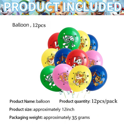 PAW Patrol Birthday Party Decor Tableware Tablecloth Plates Cup Balloons Baby Shower PAW Patrol Party Supplies Kids Favors Gi