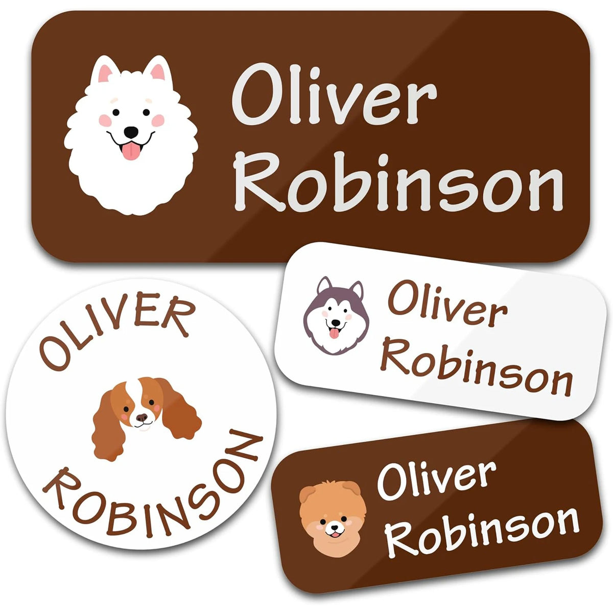 TREES 140PCS Custom Waterproof Name tags Stickers ,cartoon style, nakrjki na ubrania imie，autocollants personnalisés prenom, 