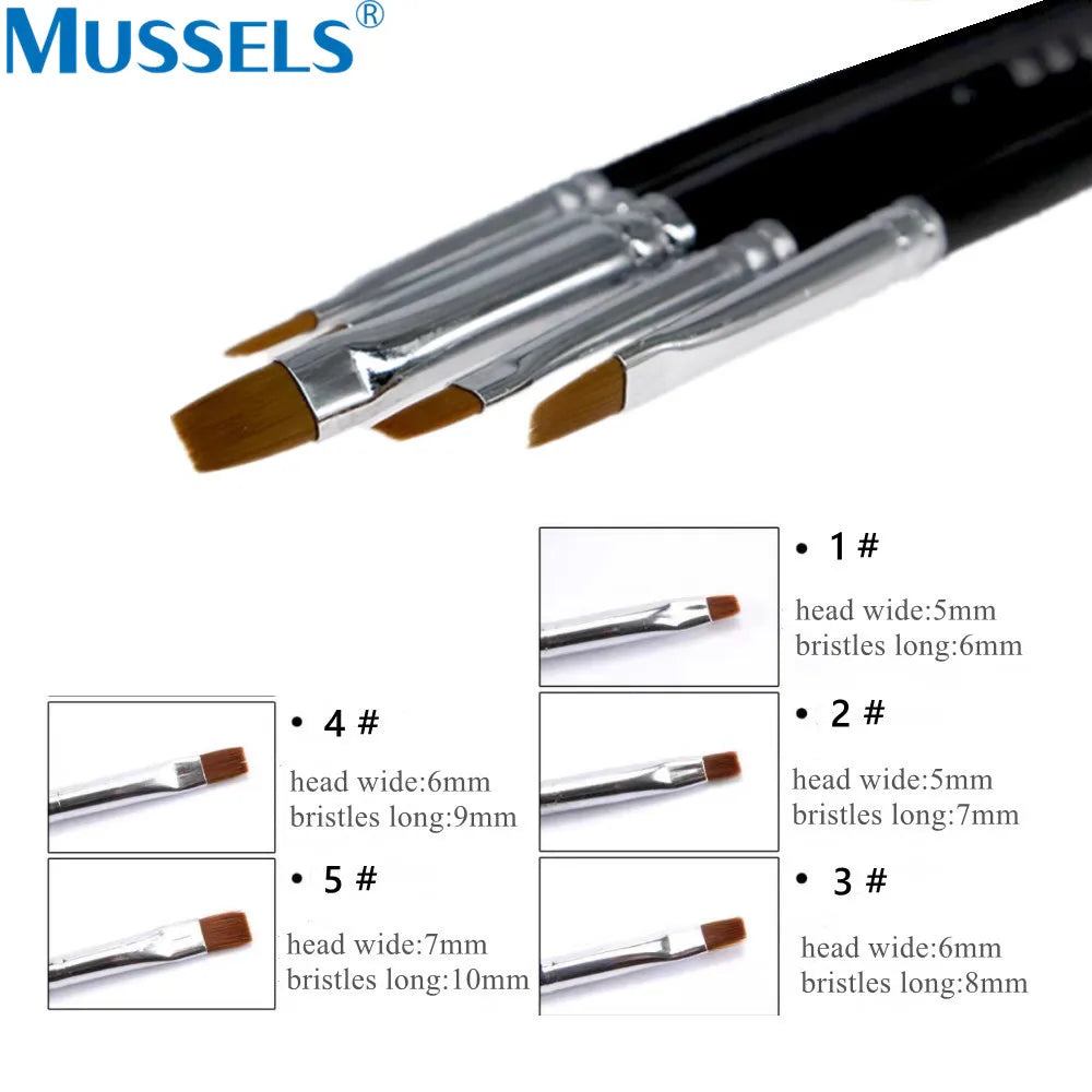 5Pcs Dental Resin Brush Pens Silicone Shaping Nails Art for Adhesive Composite Porcelain Teeth Dentist Tools Lab DIY Paint Li