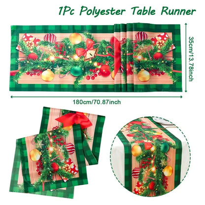 Christmas Table Runner Merry Christmas Decoration for Home Xmas Party Decor 2025 Navidad Notal Noel Ornament Happy New Year 2