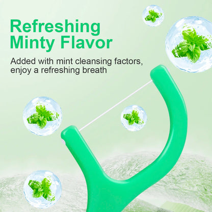 Mint Dental Floss Stick - Home Portable Disposable Care Dental Floss Stick - Oral Care - Deep Cleaning - Interdental Cleaning
