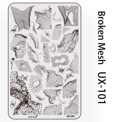 UX Serial 2 Stainless Steel Stamping Plate Template Abstract Vintage Fabric Texture Pattern Xmas Halloween Floral LaceUX52 - 
