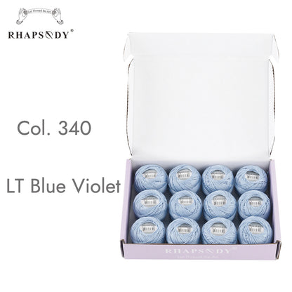 Rhapsody Size #8 Pearl Cotton Crochet Thread Embroidery Craft Needle Cross Stitch Egyptian Cotton Mercerized 12 Balls Set - 3
