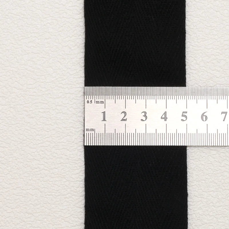 5yards 10/15/20/25/30/40/50mm Cotton Herringbone Webbing Tape Beige/White/Black High Tenacity Twill Binding Ribbon For Garmen