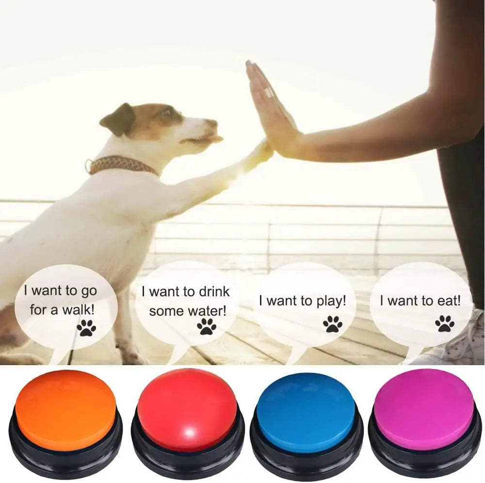Recordable Dog Button, Interactive Pet Training Toy, Voice Recording Buzzer for Dogs, Fun Learning Games, Communication Butto