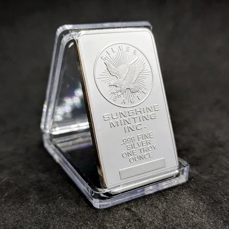 1pcs American Liberty 1OZ Value In God We Trust Fine Silver Bullion Bar US Union Souvenir Coin Gifts Square Silver Coins Eagl