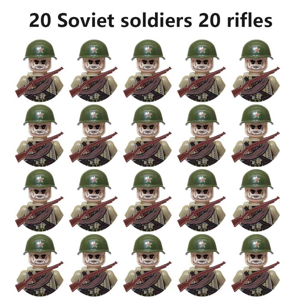 Multi-style military soldiers mini character building blocks DIY assembled building blocks children's collection toys and gif