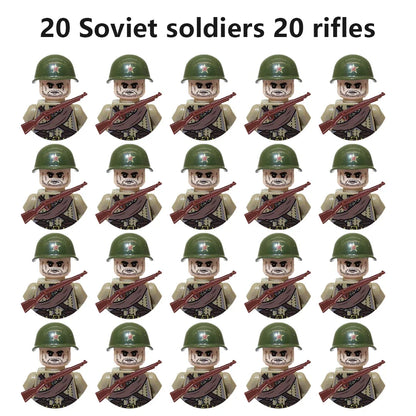 Multi-style military soldiers mini character building blocks DIY assembled building blocks children's collection toys and gif