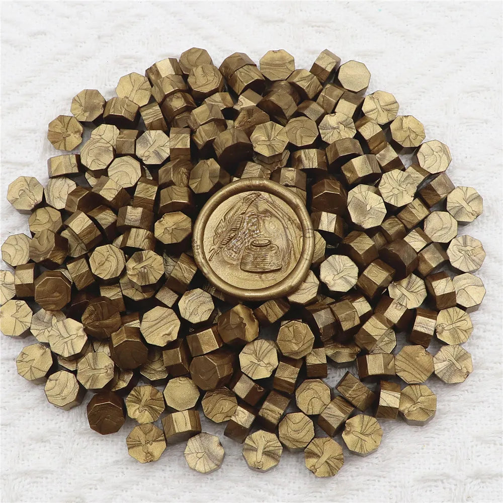 100pcs/bag Octagon Sealing Wax Beads For Seal Stamp, Handmake Embellishment Of Card Envelope, Fire Lacquer Sealing Wax - bron