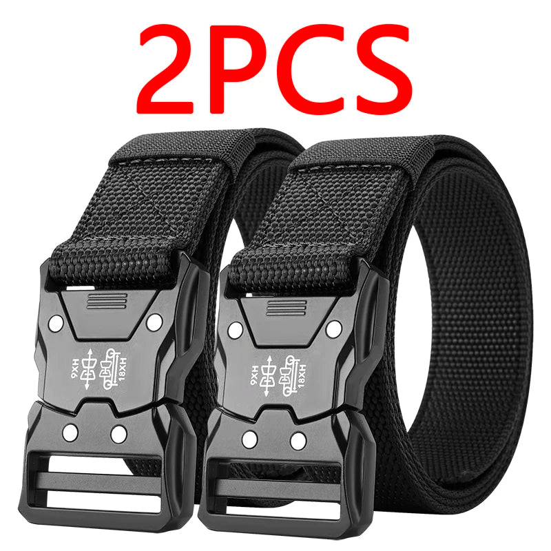 2PC Tactical Waist Belt - Durable Automatic Buckle, Perfect for Outdoor Adventures, Unisex Accessories for Men and Women - 2P