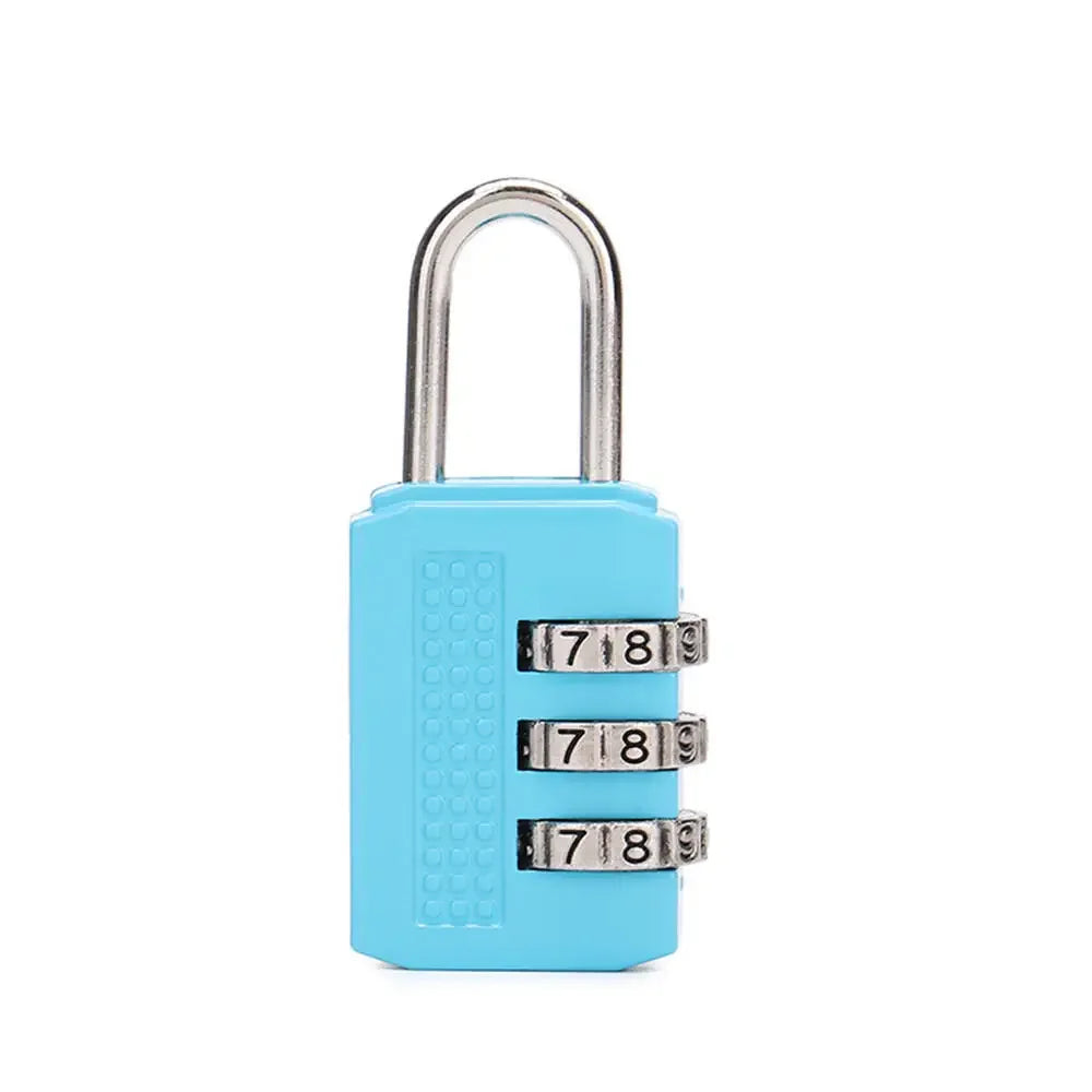 3 Digit Resettable Combination Padlock Luggage Case Padlock Box Black Lock Coded Lock School Gym Locker Sheds 2022 - Blue B