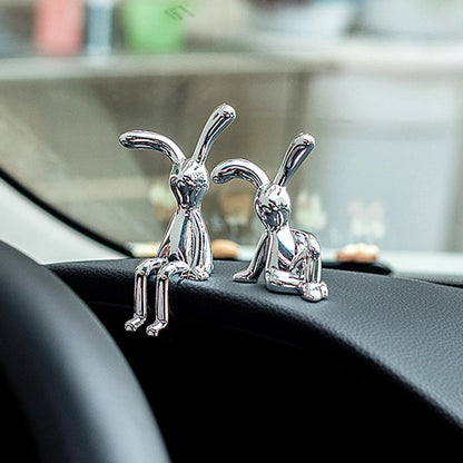Cartoon Animal Rabbit Car Interior Center Console Decoration Personality Dining Table Desk Creative Props Accessories
