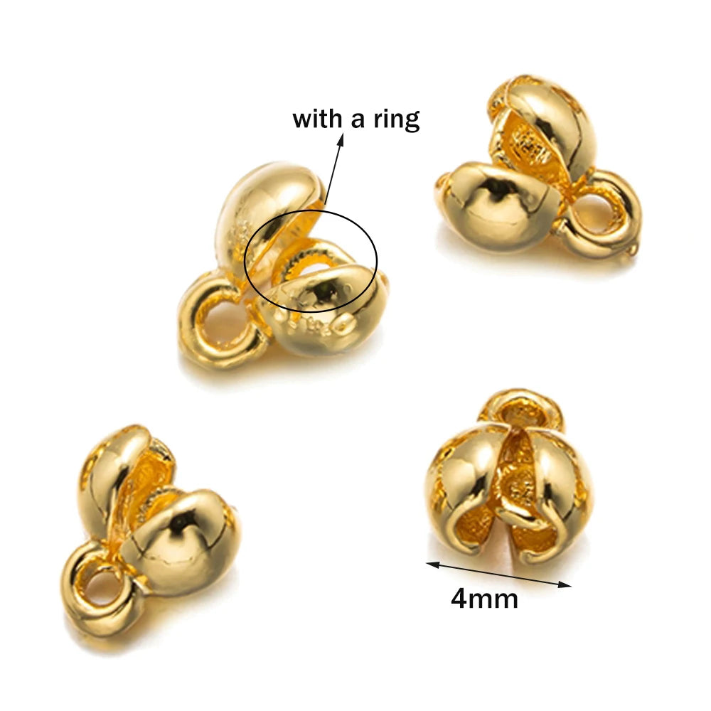 20Pcs 18K Gold Plated Brass Pearl Bracelet Ends Beads End Tips Connector For DIY Necklaces Earrings Jewelry Making Accessorie