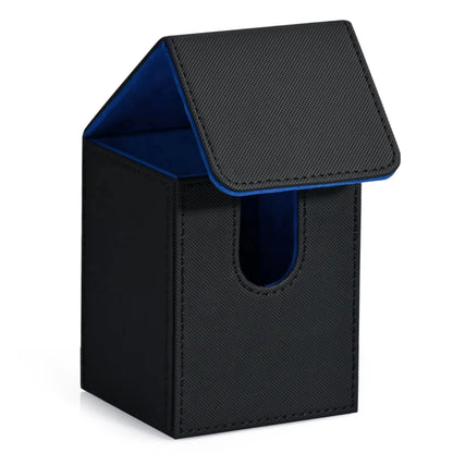 Card Deck Box,Card Storage Box holds 100+ Single Sleeved Cards, PU Leather Magnetic Closure for Magic cards TCG cards - 1pc A