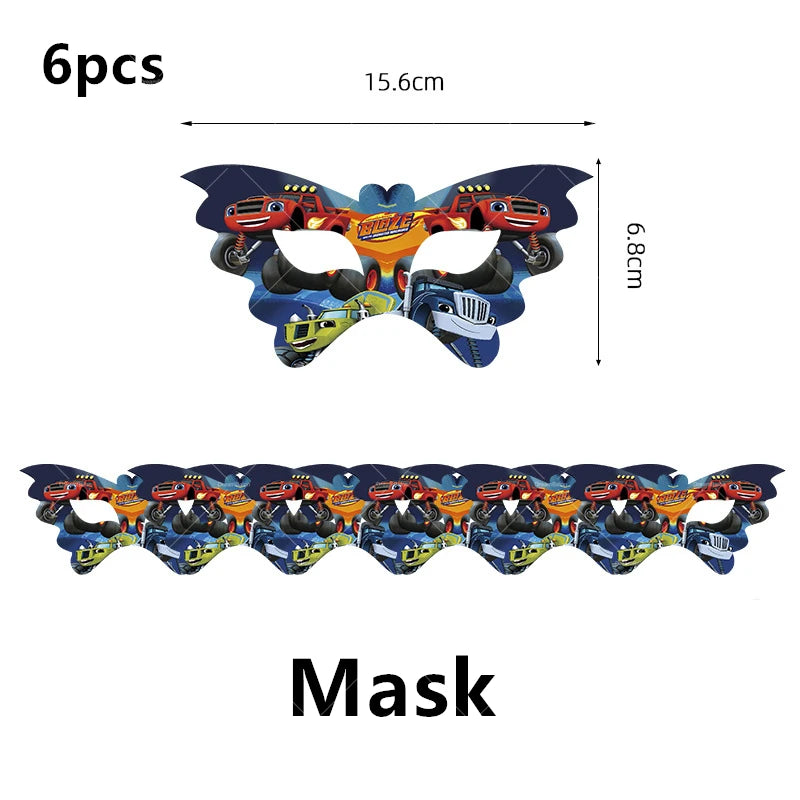Blaze Monster Balloons Machines Race Car Happy Birthday Banner Party Decoration Cake Topper Disposable Tableware Background B