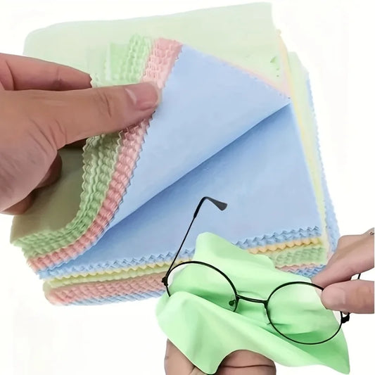 50 Pieces Reusable Microfiber Cleaning Cloths, Suitable for Glasses, Camera Lenses and Smartphone Screens - Thick, Soft, Unsc