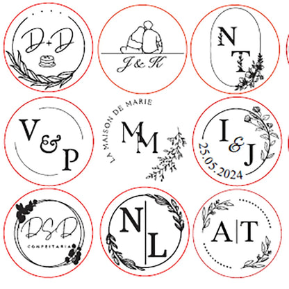 Custom brass wax seal Stamp with 2 Initial Ornament wreath,Vintage Reusable for DIY Wedding Invitation & Letters,Free Engravi